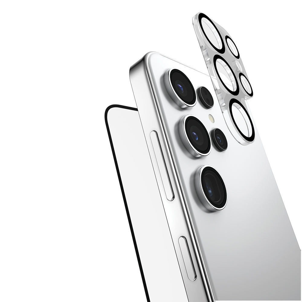 Galaxy S25 Ultra Raptic 2in1 Bundle Kit Parmak İzi BırakmayanTemperli Ekran Koruyucu + Lens Koruyucu Set Şeffaf