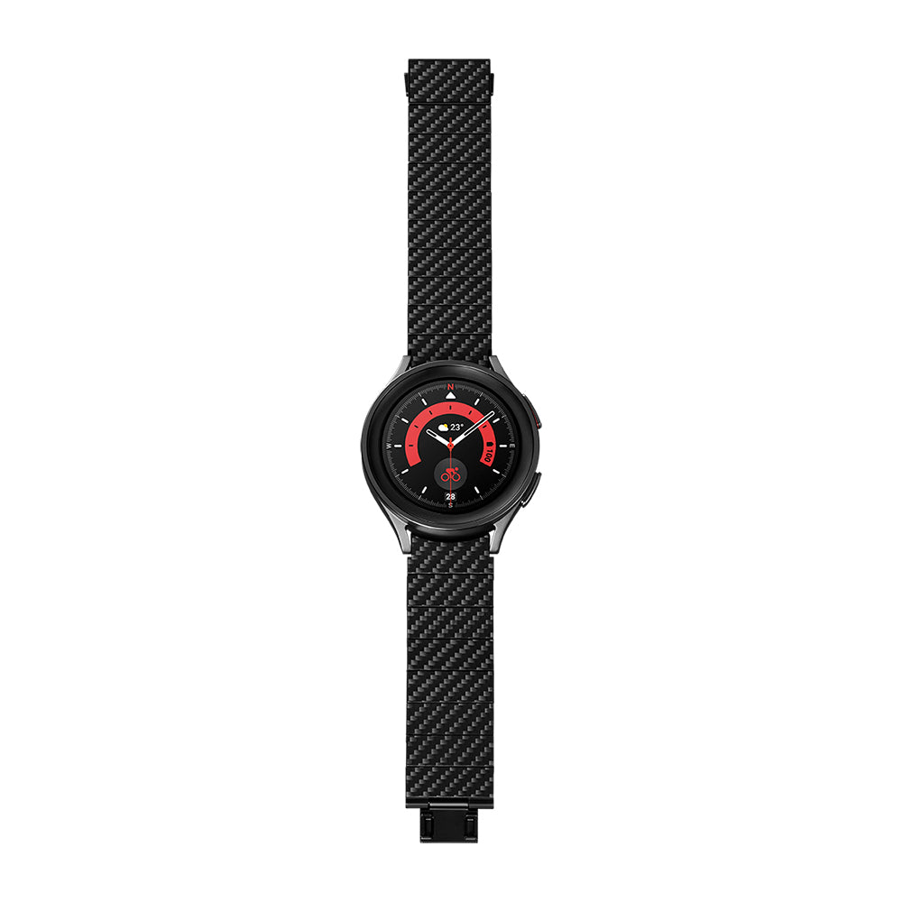 Galaxy Watch 4 40mm Karbon Fiber Pitaka Modern Serisi Black-Grey Twill Kordon Siyah-Gri