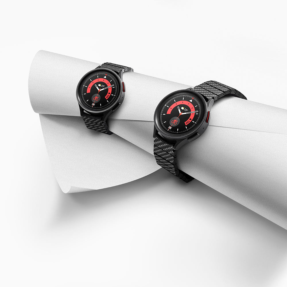 Galaxy Watch 4 Classic 42mm Karbon Fiber Pitaka Modern Serisi Black-Grey Twill Kordon Siyah-Gri