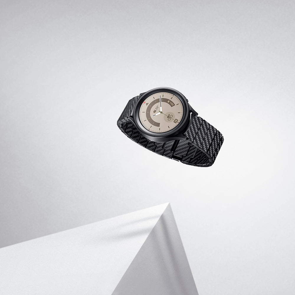 Galaxy Watch 6 44mm Karbon Fiber Pitaka Modern Serisi Black-Grey Twill Kordon Siyah-Gri