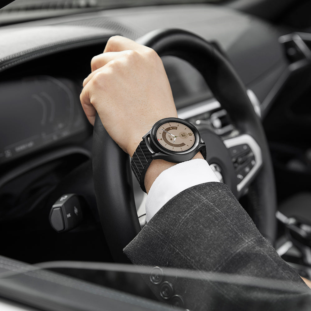 Galaxy Watch 6 44mm Karbon Fiber Pitaka Modern Serisi Black-Grey Twill Kordon Siyah-Gri