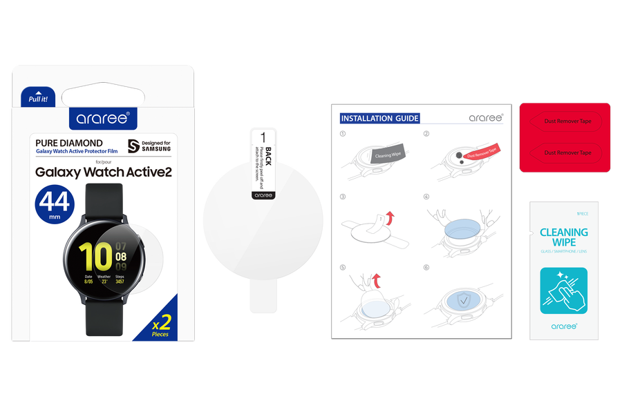 Galaxy Watch Active 2 44mm Araree Pure Diamond Pet Ekran Koruyucu Renksiz