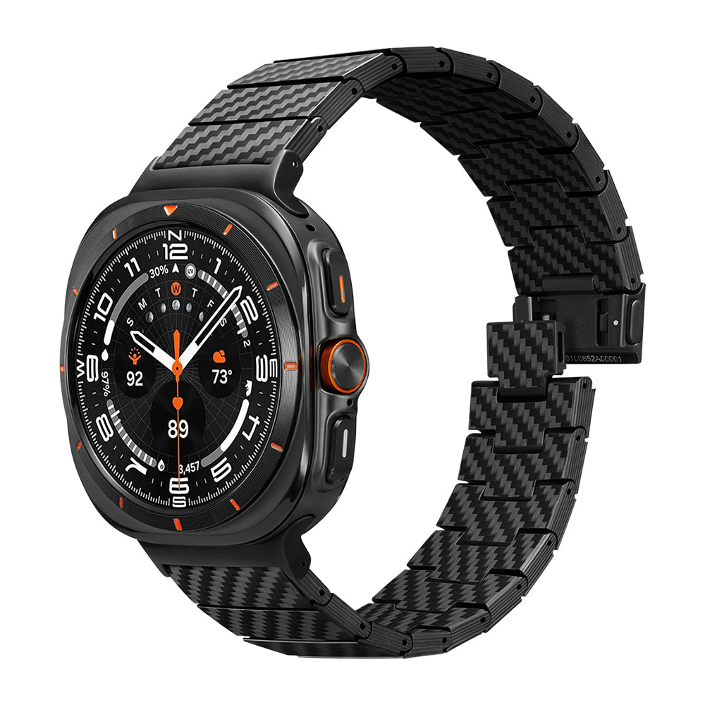 Galaxy Watch Ultra 47mm Karbon Fiber Pitaka Modern Serisi Black-Grey Twill Kordon Siyah-Gri