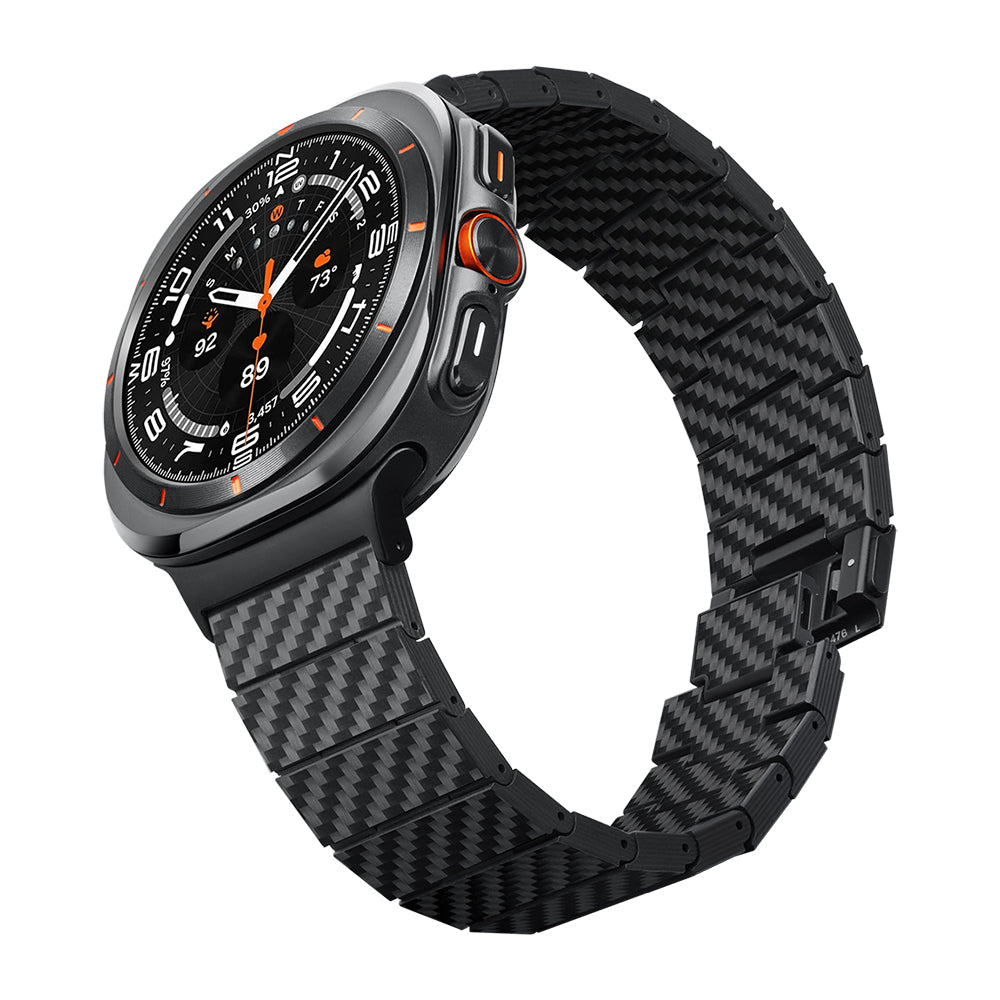 Galaxy Watch Ultra 47mm Karbon Fiber Pitaka Modern Serisi Black-Grey Twill Kordon Siyah-Gri