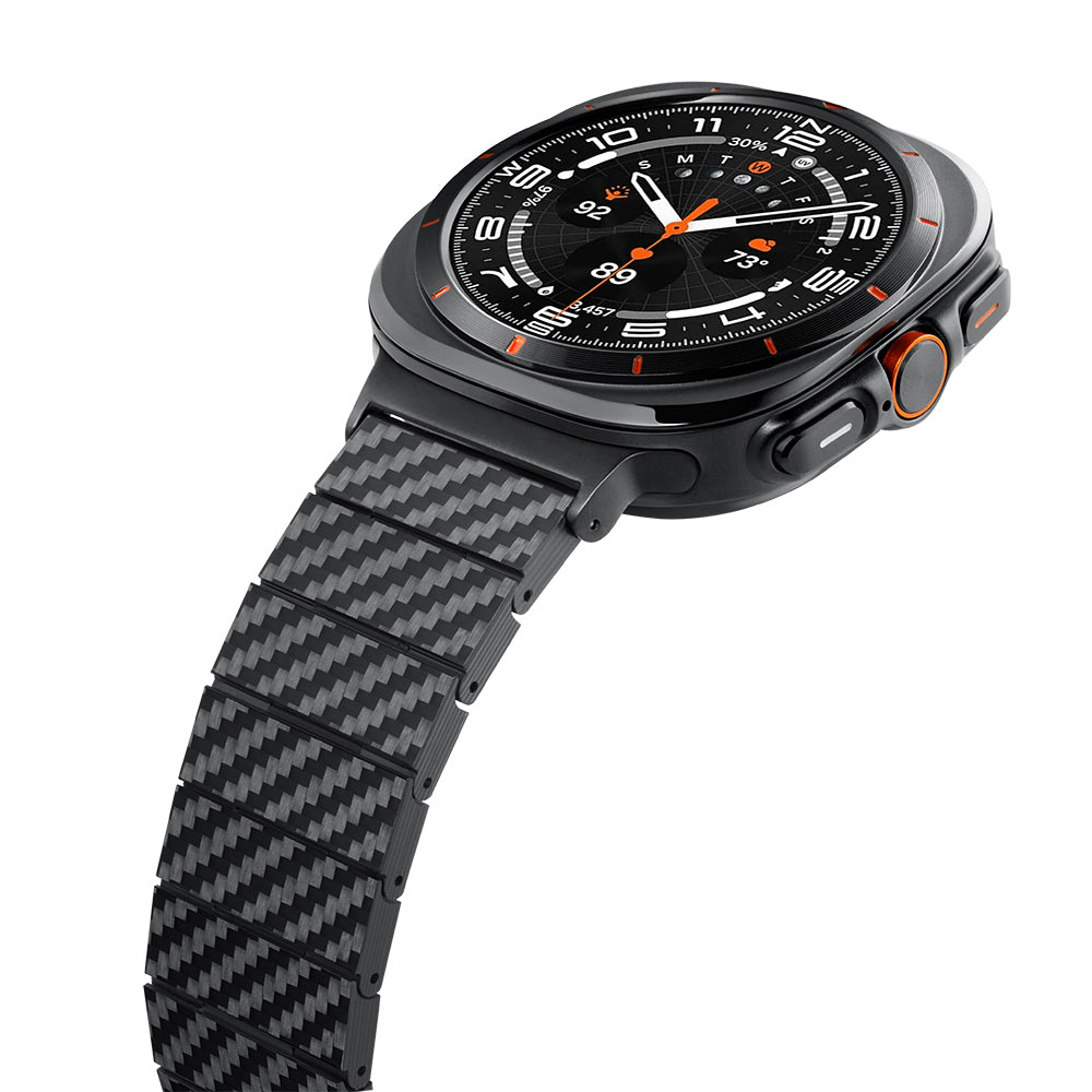 Galaxy Watch Ultra 47mm Karbon Fiber Pitaka Modern Serisi Black-Grey Twill Kordon Siyah-Gri