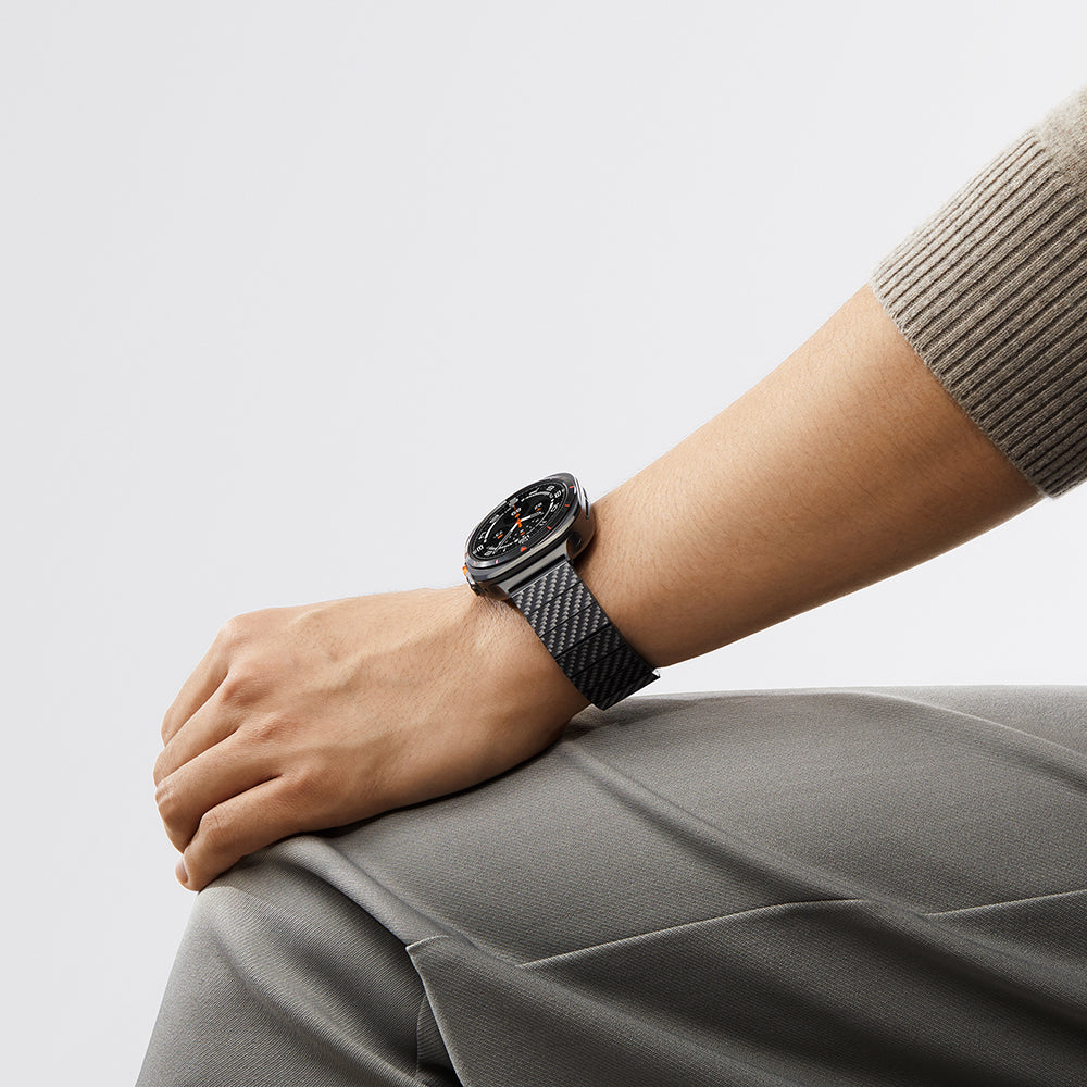 Galaxy Watch Ultra 47mm Karbon Fiber Pitaka Modern Serisi Black-Grey Twill Kordon Siyah-Gri