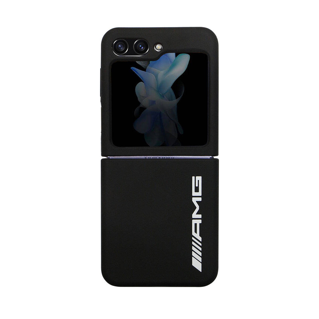 Galaxy Z Flip 5 Kılıf AMG M-safe Şarj Özellikli Büyük Logo Dizayn Orjinal Lisanslı Kapak Siyah