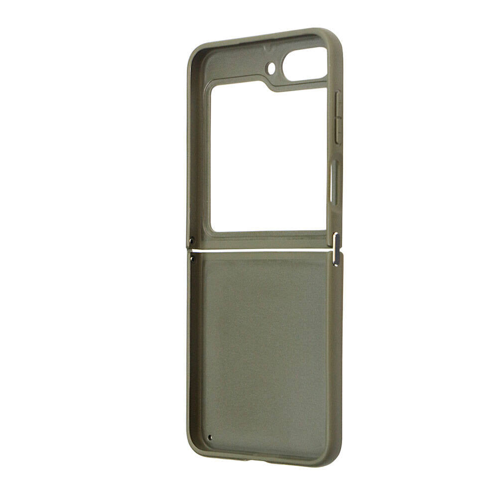 Galaxy Z Flip 5 Kılıf Guess Orjinal Lisanslı Yazı Logolu Glitter Flakes Kapak Haki