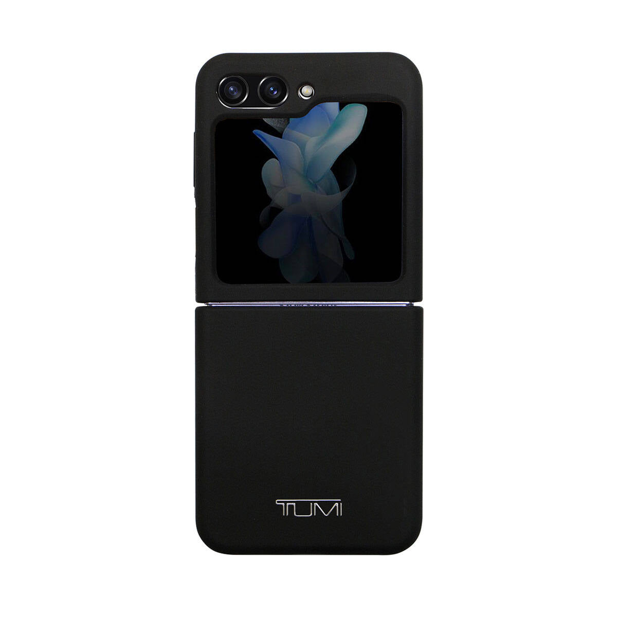 Galaxy Z Flip 5 Kılıf TUMI Liquid Silikon Metal Logo Dizayn Orjinal Lisanslı Kapak Siyah