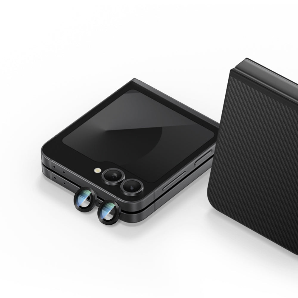 Galaxy Z Flip 6 CaseWorld Alloy Serisi Oleofobik Anti Reflective Kamera Lens Koruyucu Siyah