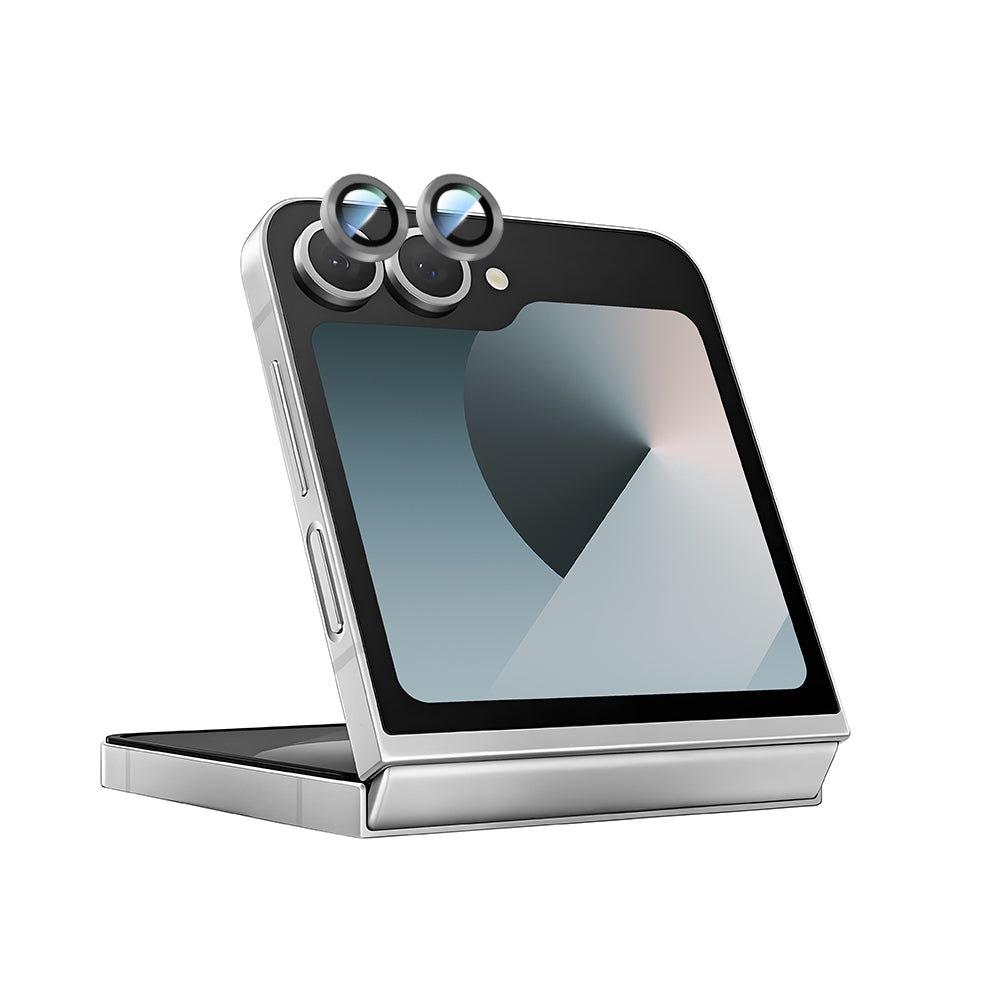 Galaxy Z Flip 6 CaseWorld Alloy Serisi Oleofobik Anti Reflective Kamera Lens Koruyucu Gümüş
