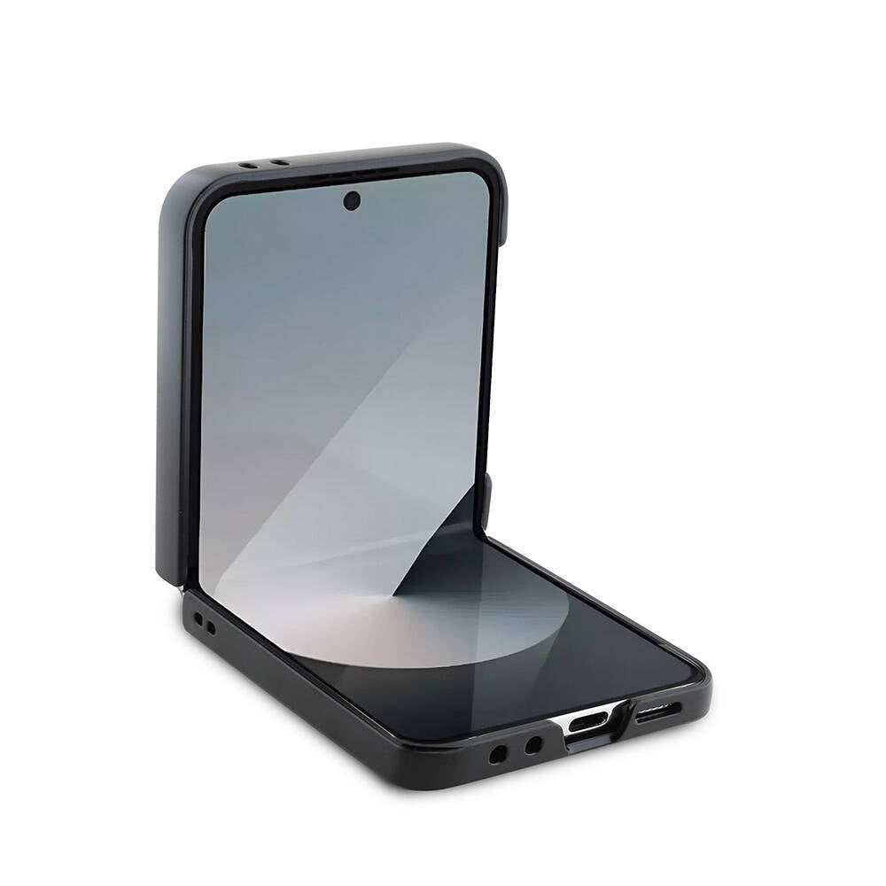 Galaxy Z Flip 6 Kılıf Guess Orjinal Lisanslı M-safe Şarj Özellikli Love Guess Printing Kapak Siyah