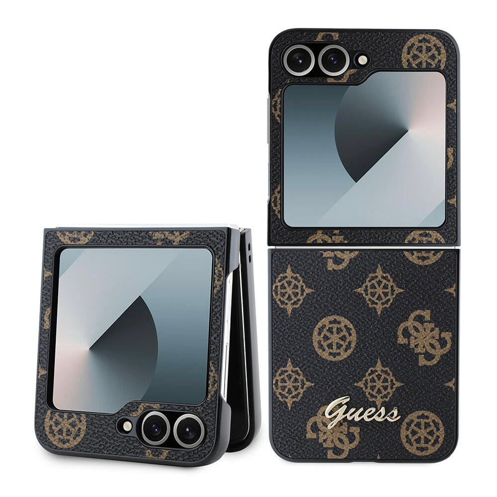 Galaxy Z Flip 6 Kılıf Guess Orjinal Lisanslı Peony Script Kapak Siyah