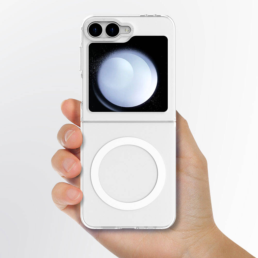 Galaxy Z Flip 6 Kılıf M-safe Şarj Özellikli Şeffaf Youngkit Crystal Shield Serisi Kapak Şeffaf