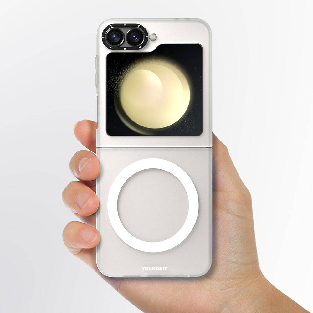 Galaxy Z Flip 6 Kılıf M-safe Şarj Özellikli Youngkit Hidden Sand Serisi Kapak Siyah