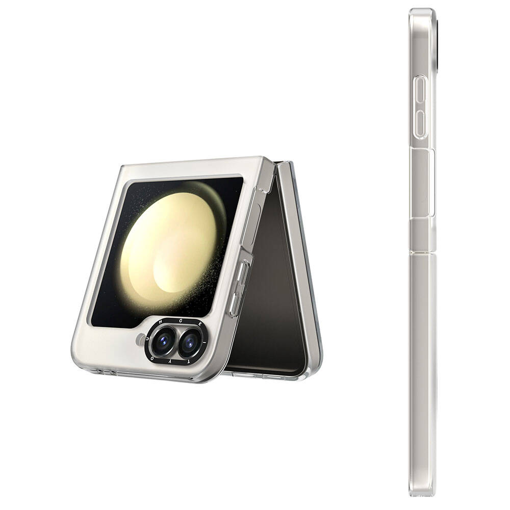 Galaxy Z Flip 6 Kılıf M-safe Şarj Özellikli Youngkit Hidden Sand Serisi Kapak Beyaz