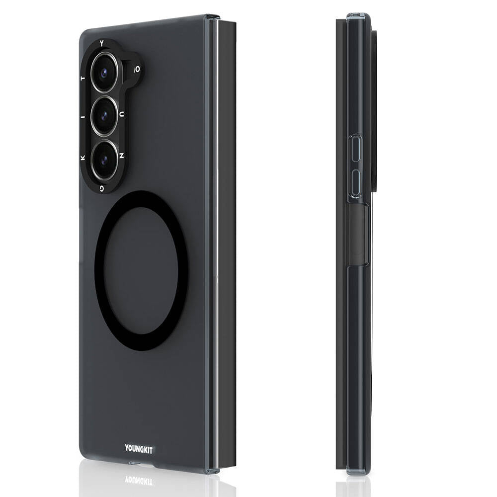 Galaxy Z Fold 6 Kılıf M-safe Şarj Özellikli Youngkit Hidden Sand Serisi Kapak Beyaz