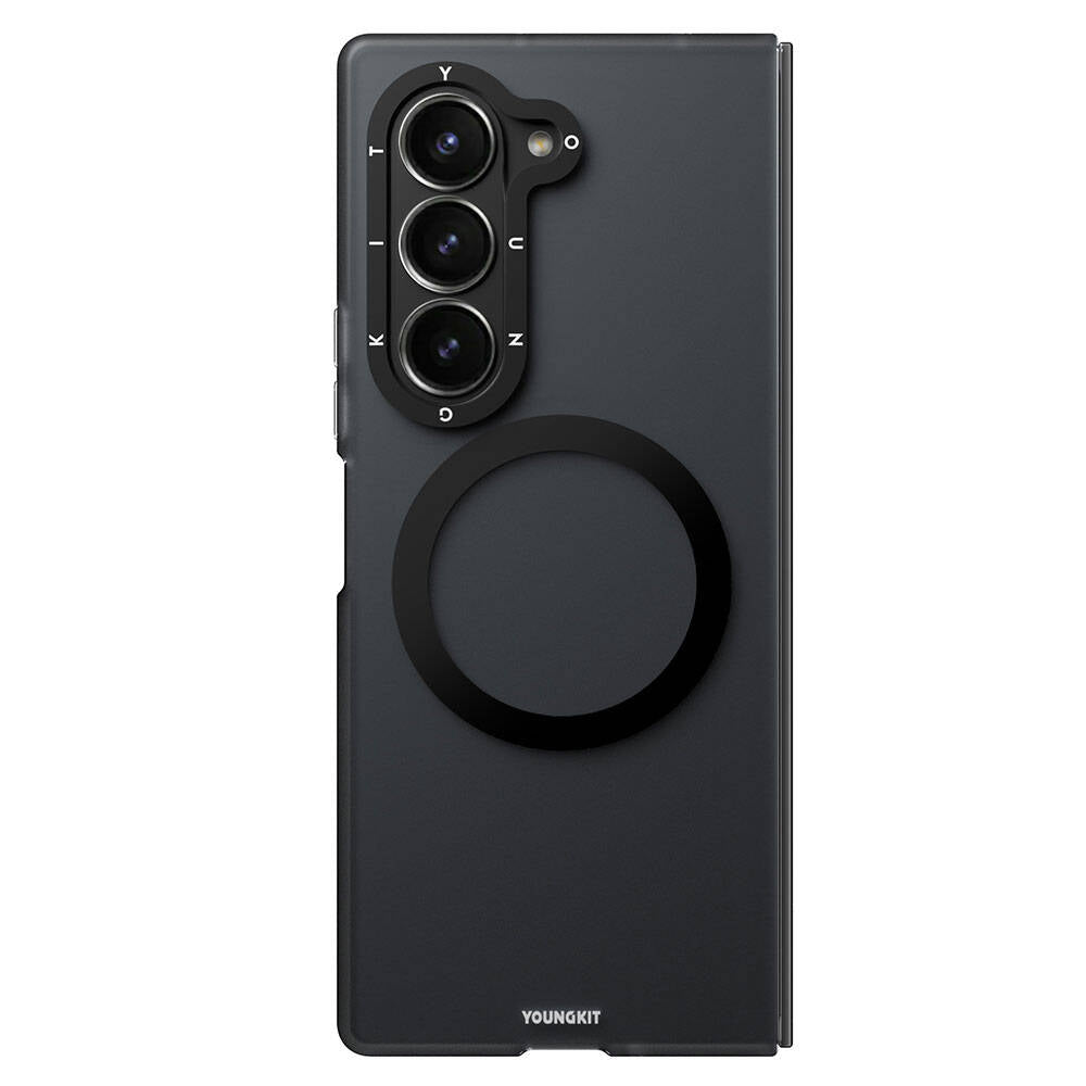 Galaxy Z Fold 6 Kılıf M-safe Şarj Özellikli Youngkit Hidden Sand Serisi Kapak Siyah