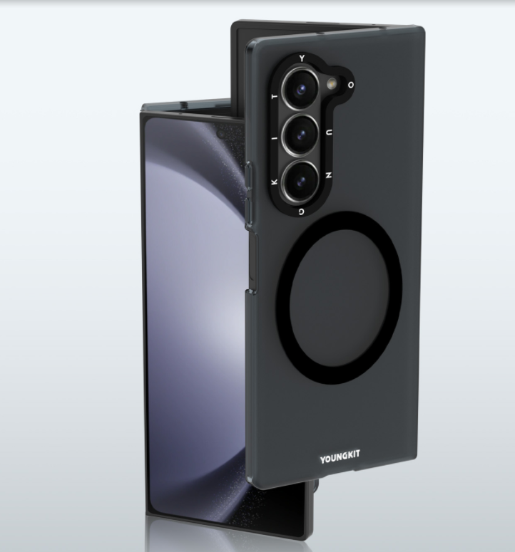 Galaxy Z Fold 6 Kılıf M-safe Şarj Özellikli Youngkit Hidden Sand Serisi Kapak Beyaz