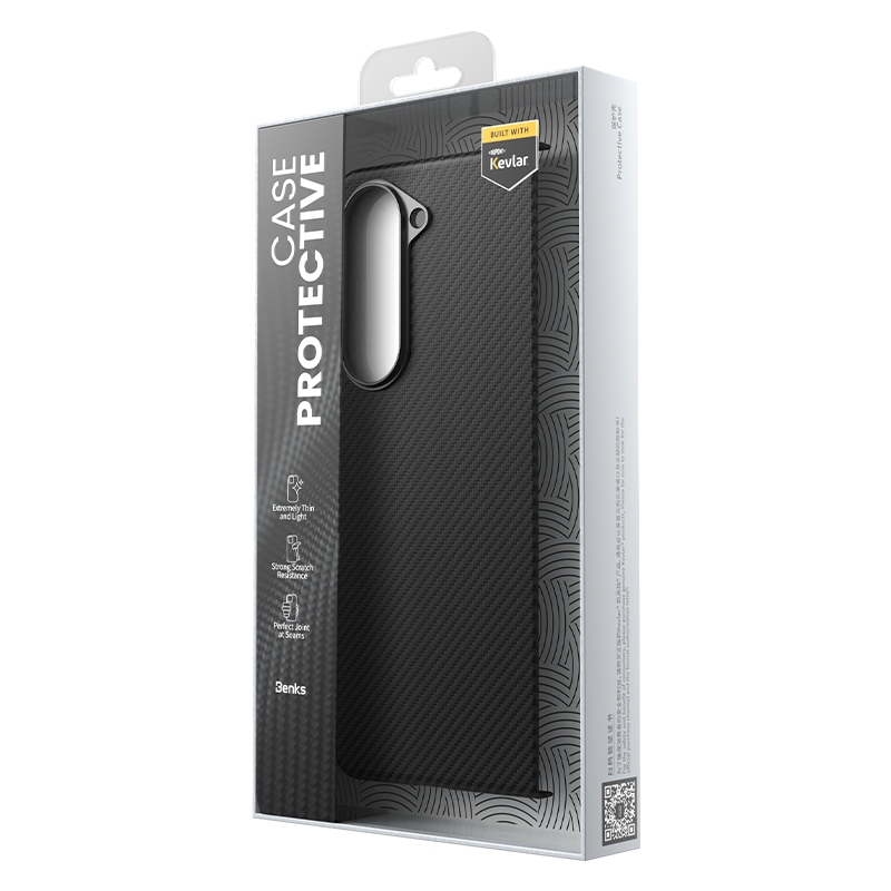 Galaxy Z Fold 5 Benks Combo Üçlü Aksesuar Seti (600D Kevlar Kapak + Corning Ekran Koruyucu + Kamera Lens Koruyucu) Siyah