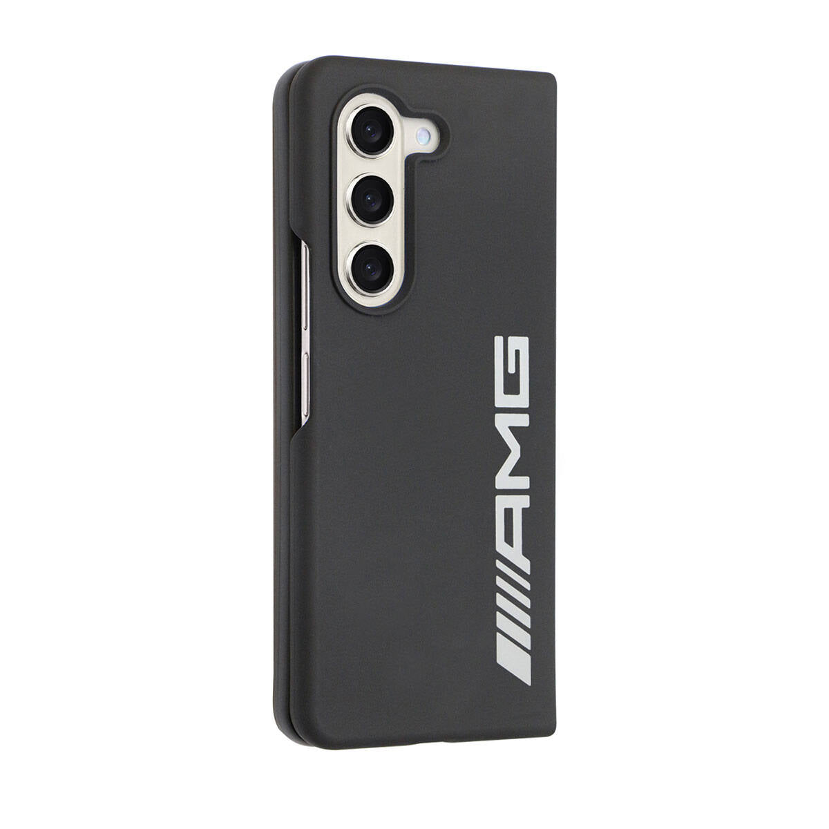 Galaxy Z Fold 5 Kılıf AMG M-safe Şarj Özellikli Büyük Logo Dizayn Orjinal Lisanslı Kapak Siyah