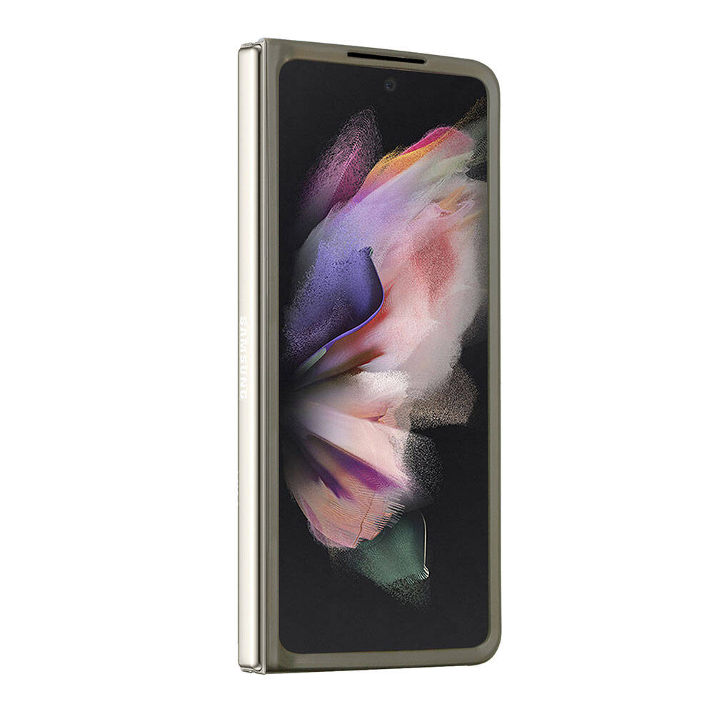 Galaxy Z Fold 5 Kılıf Guess Orjinal Lisanslı Yazı Logolu Glitter Flakes Kapak Haki