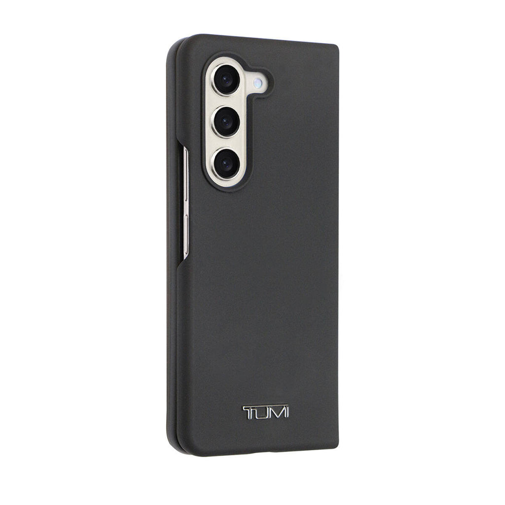 Galaxy Z Fold 5 Kılıf TUMI Liquid Silikon Metal Logo Dizayn Orjinal Lisanslı Kapak Siyah
