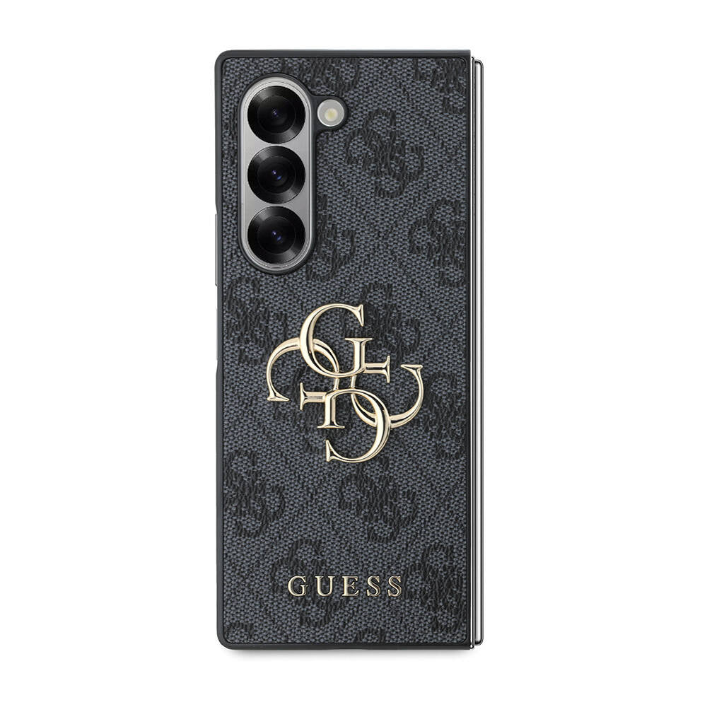 Galaxy Z Fold 6 Kılıf Guess Orjinal Lisanslı Leather Metal Logo Kapak Pembe