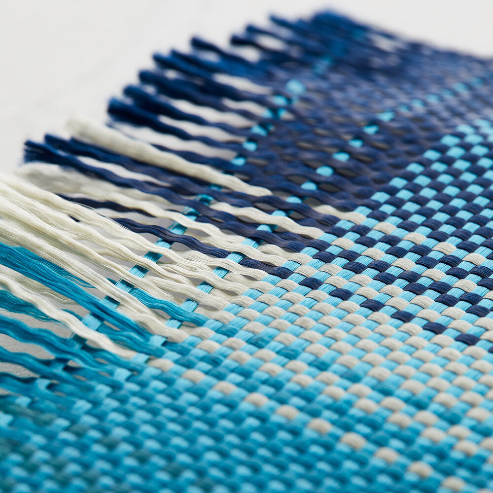 Galaxy Z Fold 6 Kılıf M-safe Şarj Özellikli Aramid Fiber Pitaka Tactile Woven Sunset-Moonrise Serisi Moonrise Kapak Mavi