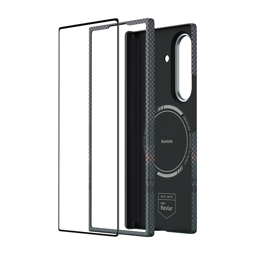 Galaxy Z Fold 7 Benks ArmorAir Aurora Grand Combo Üçlü Aksesuar Seti (Ön Arka Kevlar Kapak + Ekran Koruyucu) Yeşil