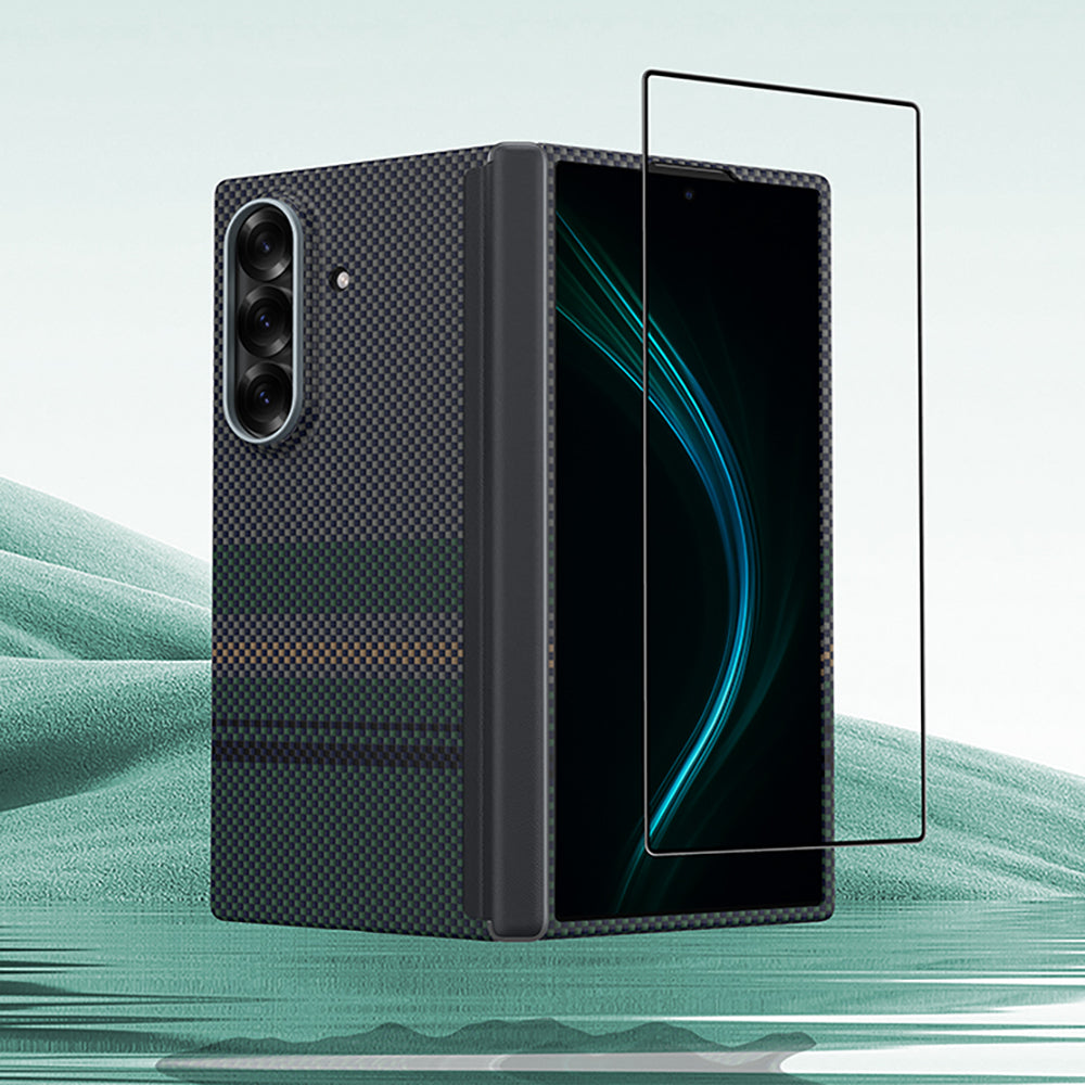 Galaxy Z Fold 7 Benks ArmorAir Aurora Grand Combo Üçlü Aksesuar Seti (Ön Arka Kevlar Kapak + Ekran Koruyucu) Yeşil