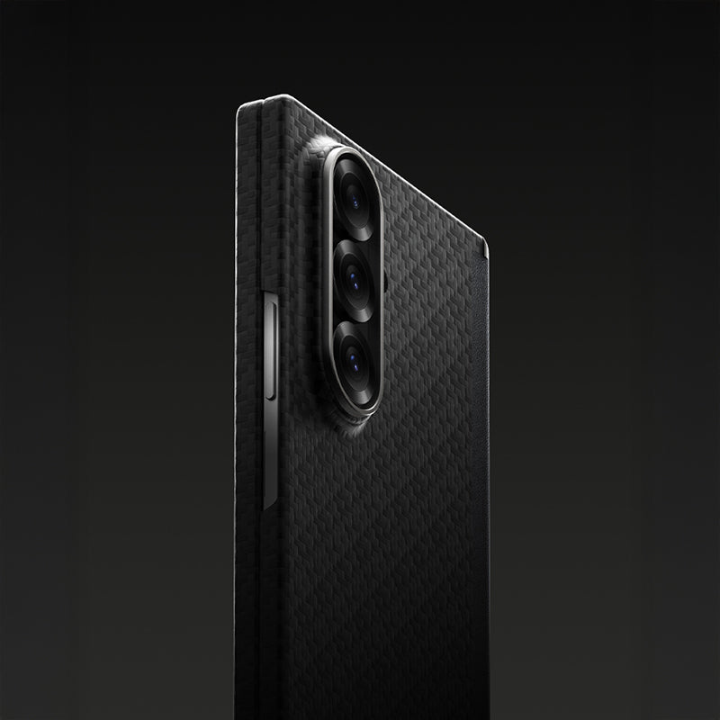 Galaxy Z Fold 7 Kılıf M-Safe Şarj Özellikli Benks ArmorAir ArmorGrid Serisi Kevlar Kapak Siyah