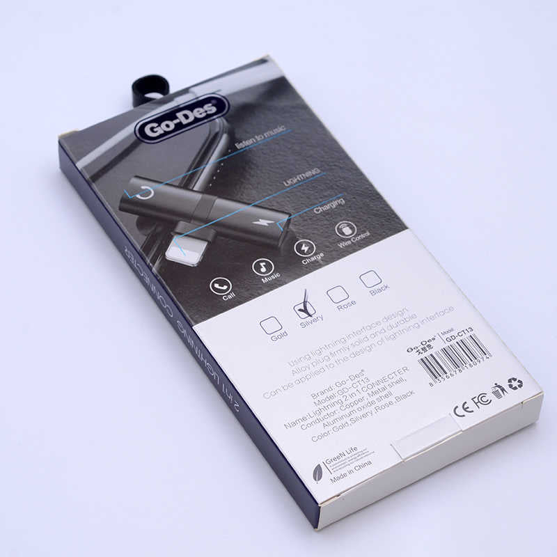 Go Des GD-CT013 2 in 1 Lightning Kulaklık ve Şarj Çevirici Connector Gri