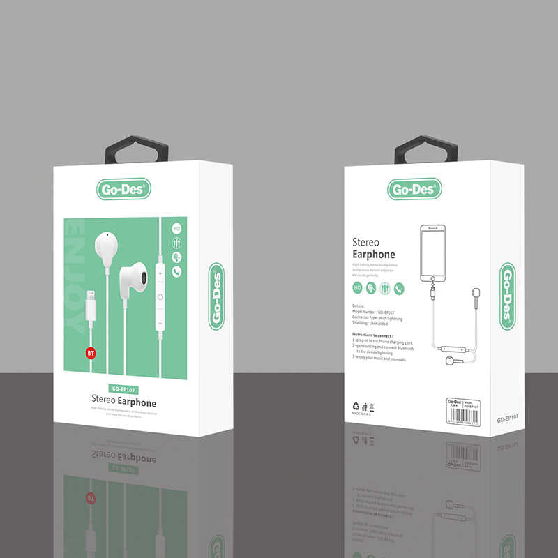 Go Des GD-EP107 Lightning Stereo Kulaklık Beyaz