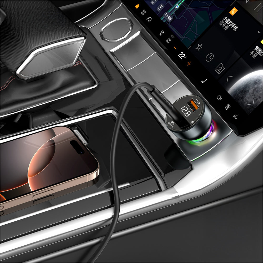 Go Des GD-QC2069 48W Hızlı Şarj Özellikli Dijital Göstergeli Araç Şarj Başlığı Siyah