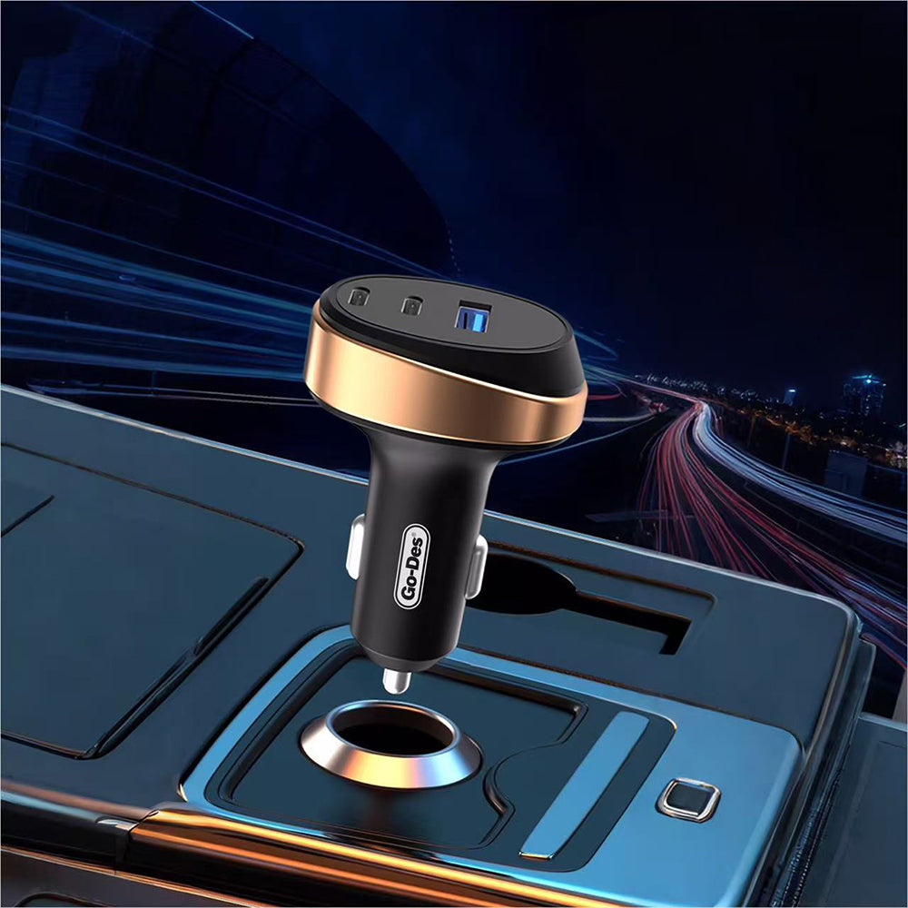 Go-Des GD-QC2207 PD 66W Hızlı Şarj Özellikli Araç Şarj Başlığı Siyah