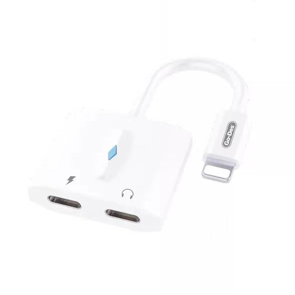 Go Des GD-UC039 Lightning To Lightning Kulaklık Çıkışlı Lightning Dönüştürücü Beyaz