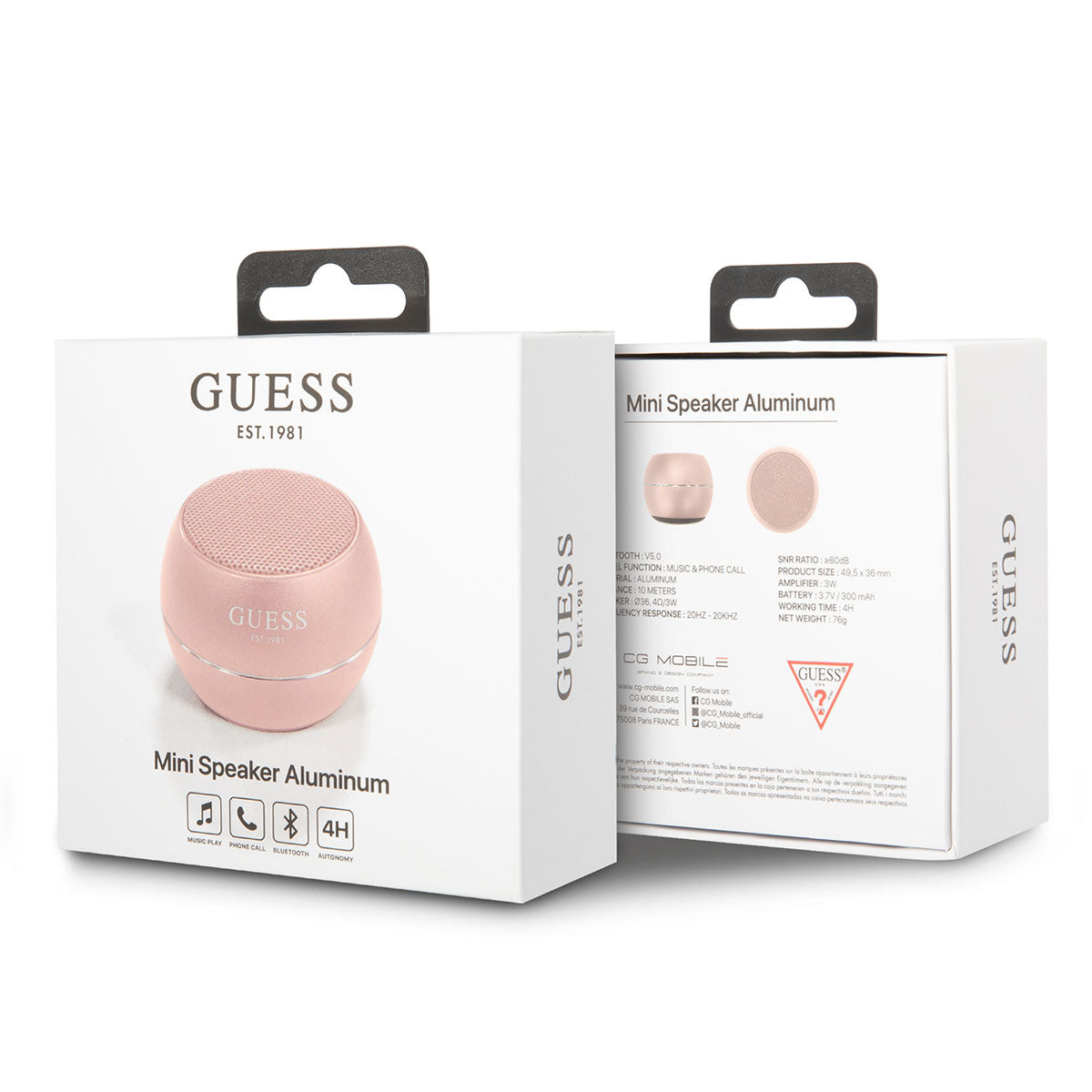 GUESS Alüminyum Alaşım Gövde Tasarımlı Mini Bluetooth Speaker Gri