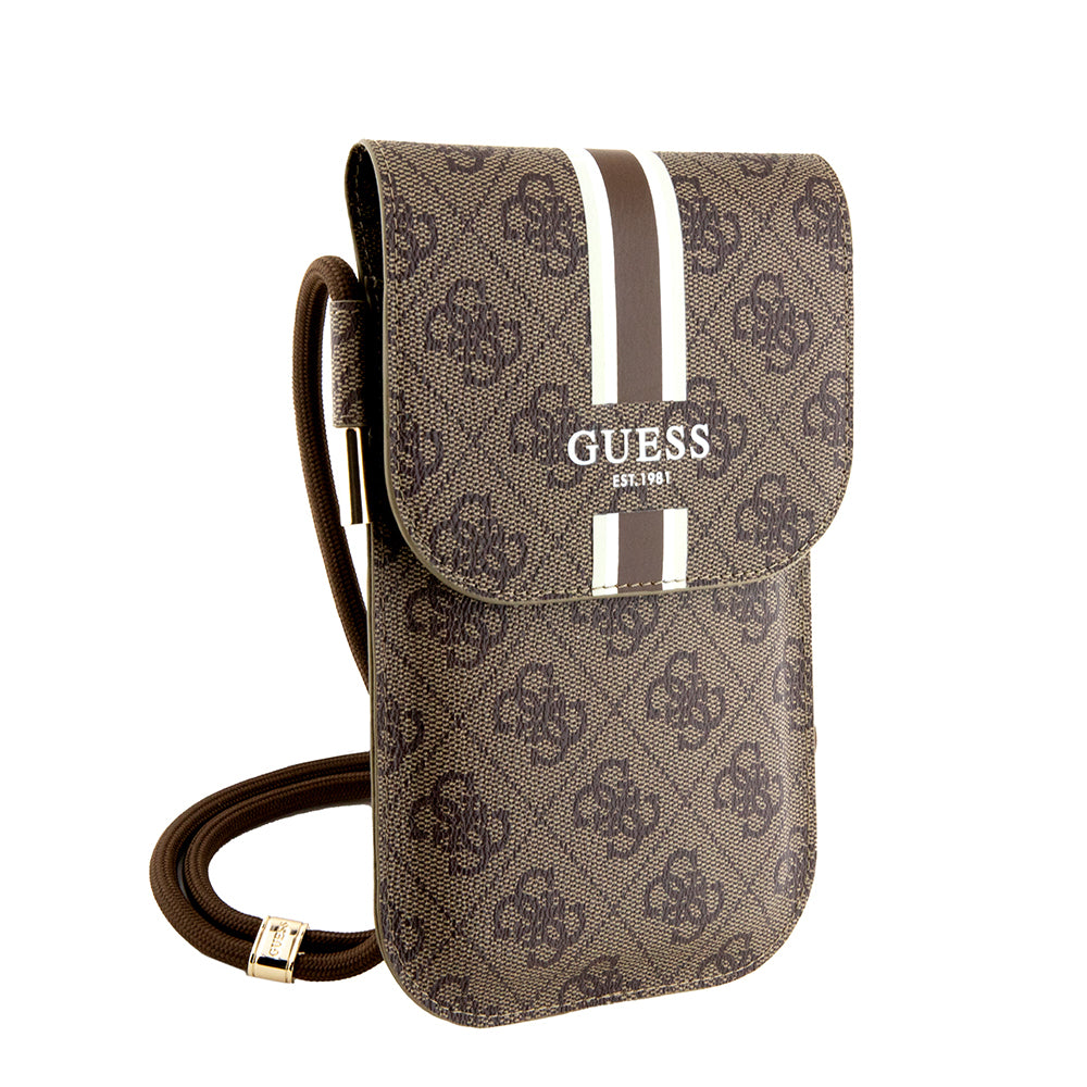 Guess Orjinal Lisanslı 4G Desenli Askılı Mıknatıs Kapaklı Çanta Siyah