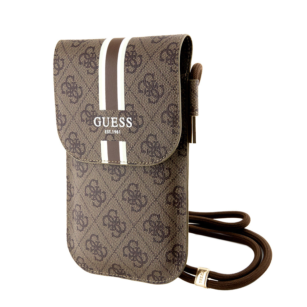 Guess Orjinal Lisanslı 4G Desenli Askılı Mıknatıs Kapaklı Çanta Siyah