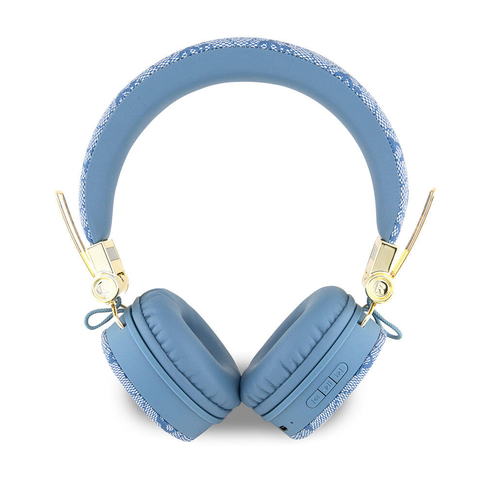 Guess Orjinal Lisanslı 4G Metal Logo PU Deri Ayarlanabilir Kulak Üstü Bluetooth Kulaklık Pembe