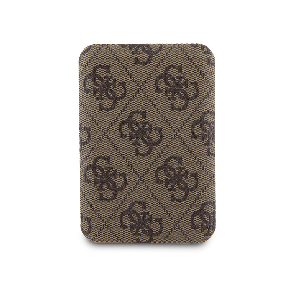 Guess Orjinal Lisanslı Dijital Led Göstergeli PU Deri 4G Desenli Metal Yazı Logolu Powerbank 5000mAh 15W Siyah