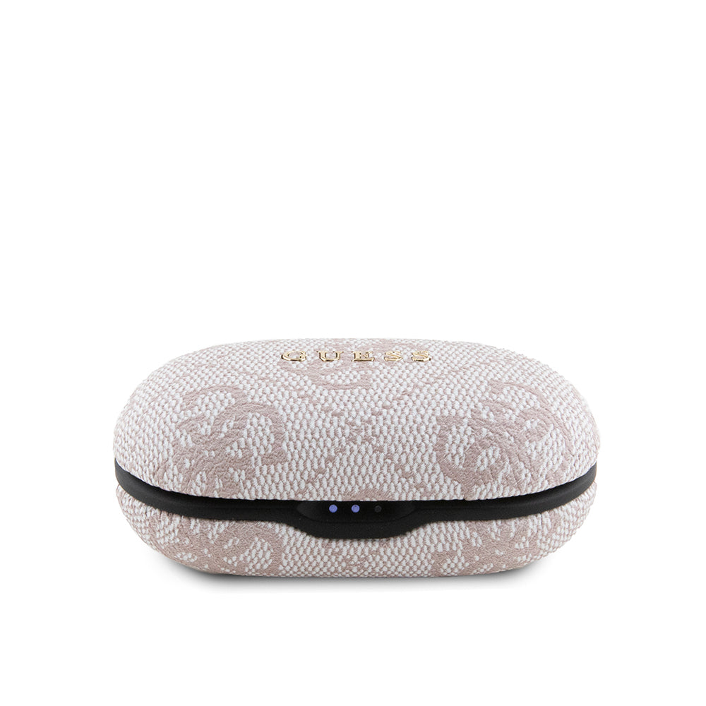 Guess Orjinal Lisanslı Klasik Metal Yazı Logolu TWS Kulak İçi Bluetooth Kulaklık Pembe