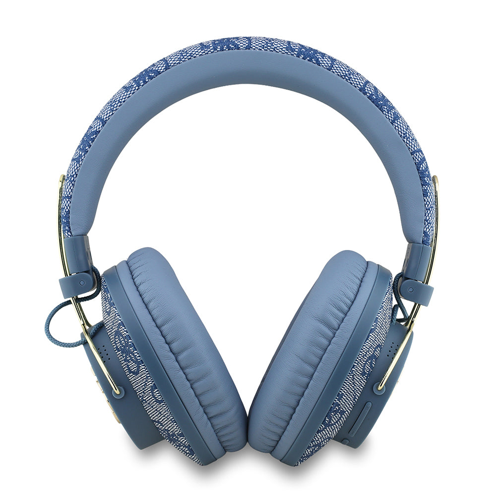 Guess Orjinal Lisanslı PU 4G Desenli Büyük Metal Logolu Kulak Üstü Bluetooth Kulaklık Pembe