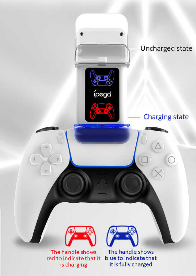 iPega PG-P5003 Playstation 5 Dualsense Şarj İstasyonu Beyaz