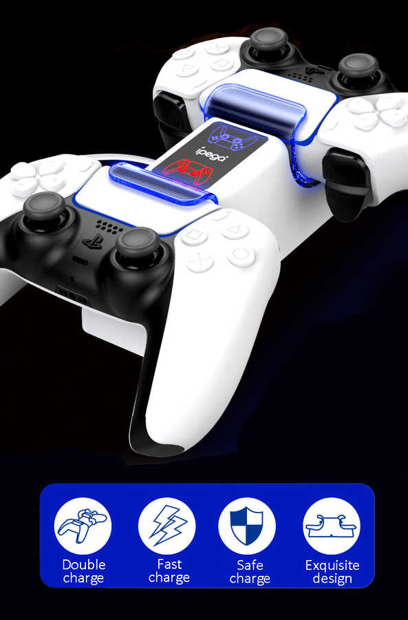 iPega PG-P5003 Playstation 5 Dualsense Şarj İstasyonu Beyaz