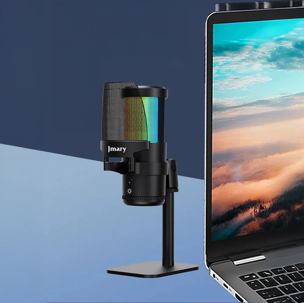 Jmary MC-PW13 Ayrılabilen Pop Filtreli Gürültü Önleyici 360° Dönebilen Tak Çalıştır USB Mikrofon Siyah