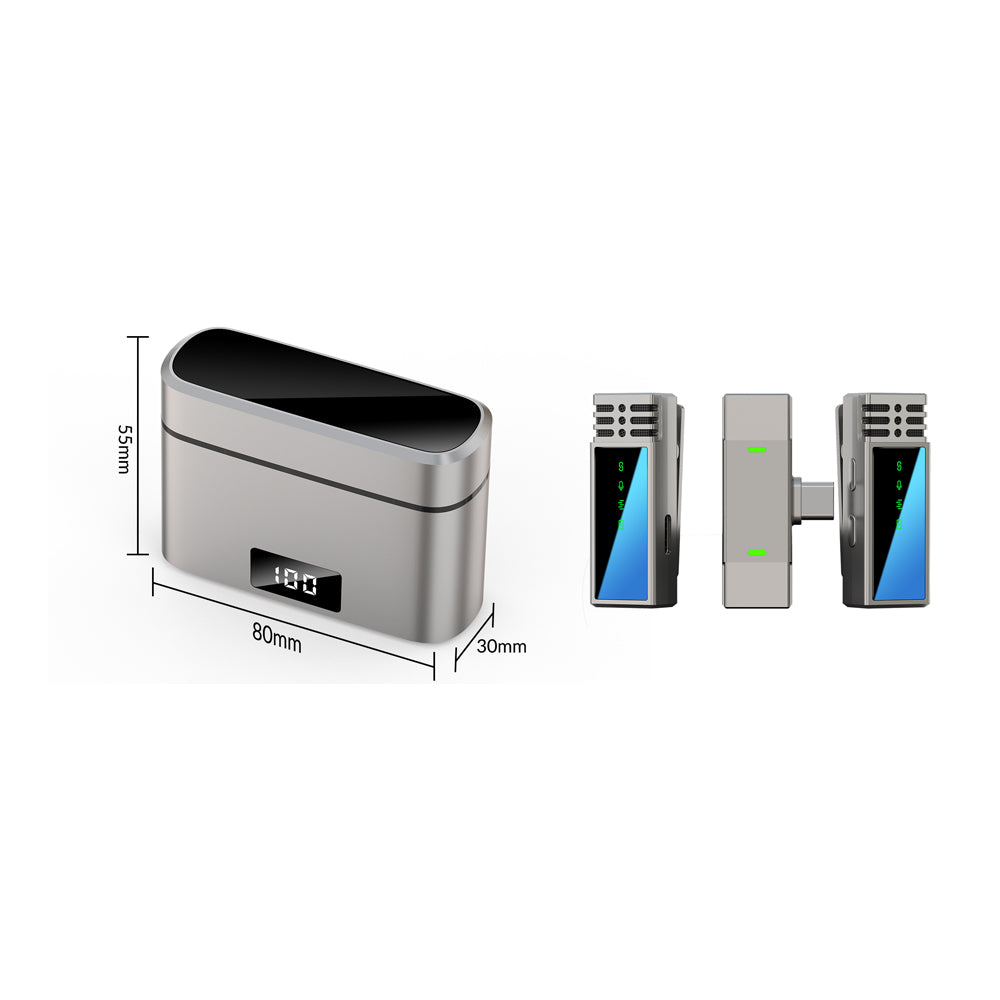 Jmary MW-15 Lightning Portlu Kablosuz Yaka Mikrofonu Gri