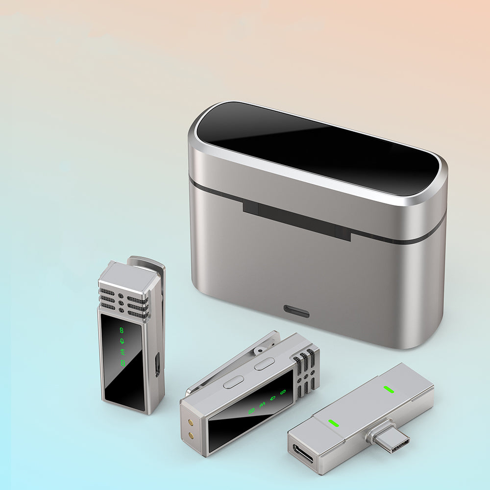 Jmary MW-15 Type-C Portlu Kablosuz Yaka Mikrofonu Gri