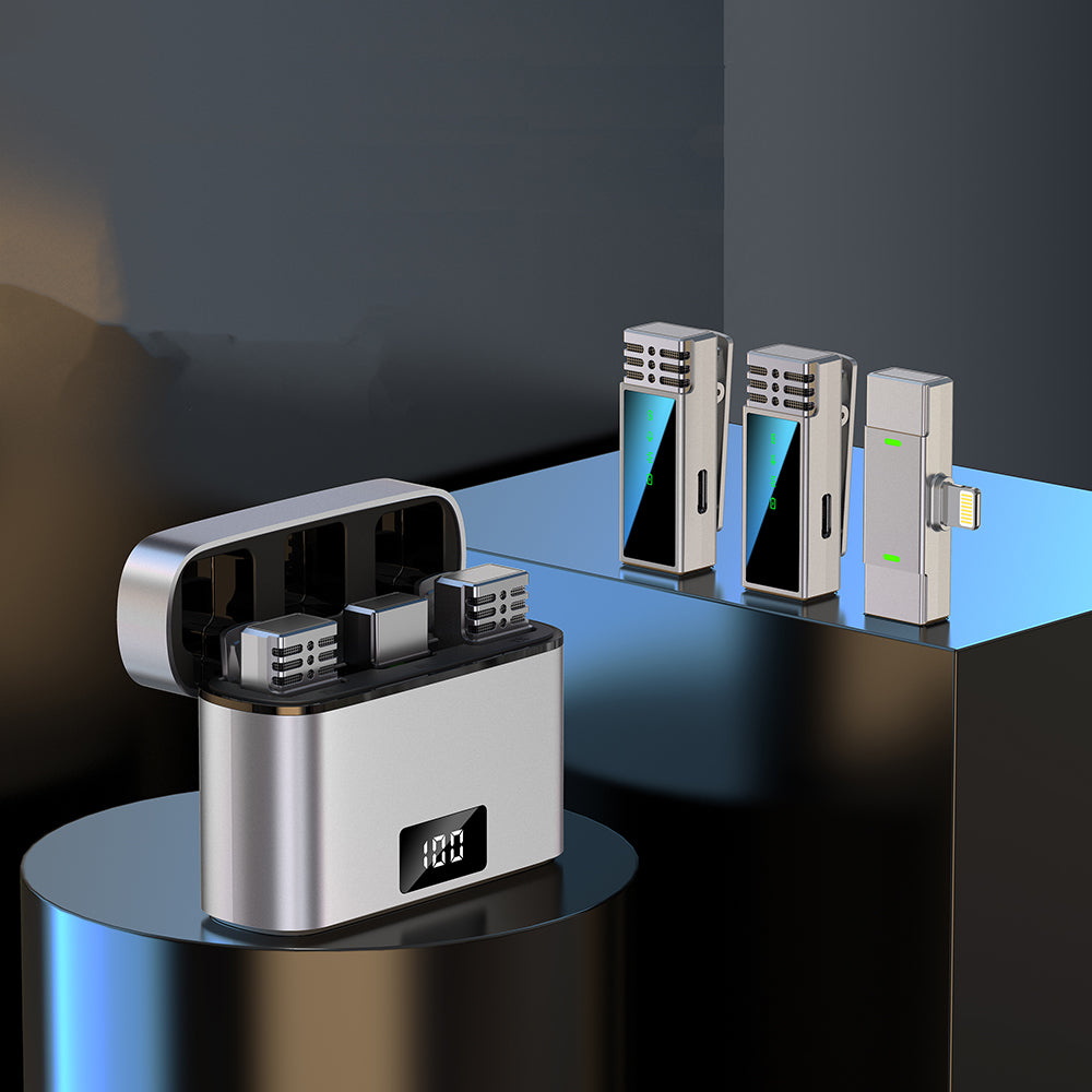 Jmary MW-15 Type-C Portlu Kablosuz Yaka Mikrofonu Gri